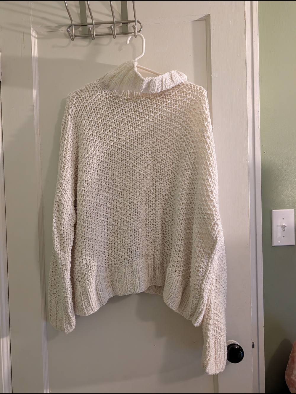 Eileen Fisher Cream Chunky Turtleneck Sweater